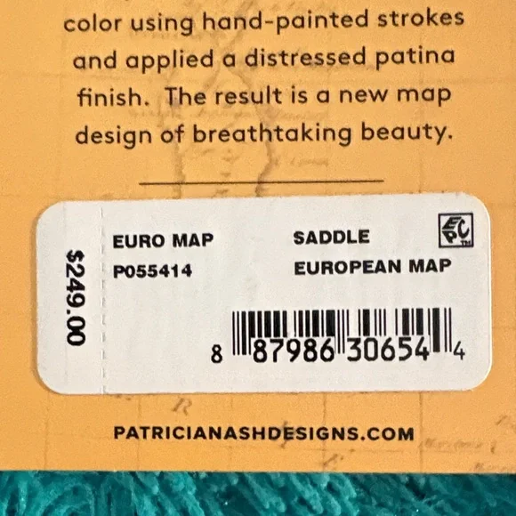 NWT Patricia Nash London Leather Saddle Bag European Map Print Shoulder Bag - Picture 7 of 9